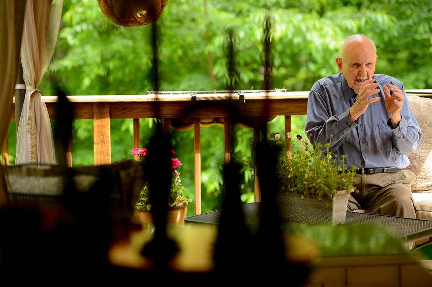 Musical Composer Frank Matthews, 88 at his home, Stafford, Va., Tuesday, May 20, 2014. Matthews, a marine who fought at Iwo Jima during World War II and composed music about his time during the war. Two of his compositions are being played by the Band of America's Few this Sunday at the National Museum of the Marine Corps. (Andrew Harnik/The Washington Times)