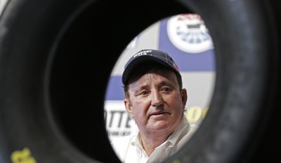 Team owner Richard Childress answers a question during a news conference to announce the Goodyear Gives Back charitable program benefiting the &amp;quot;Support Our Troops&amp;quot; organization, at Charlotte Motor Speedway in Concord, N.C., Thursday, May 22, 2014. (AP Photo/Chuck Burton)