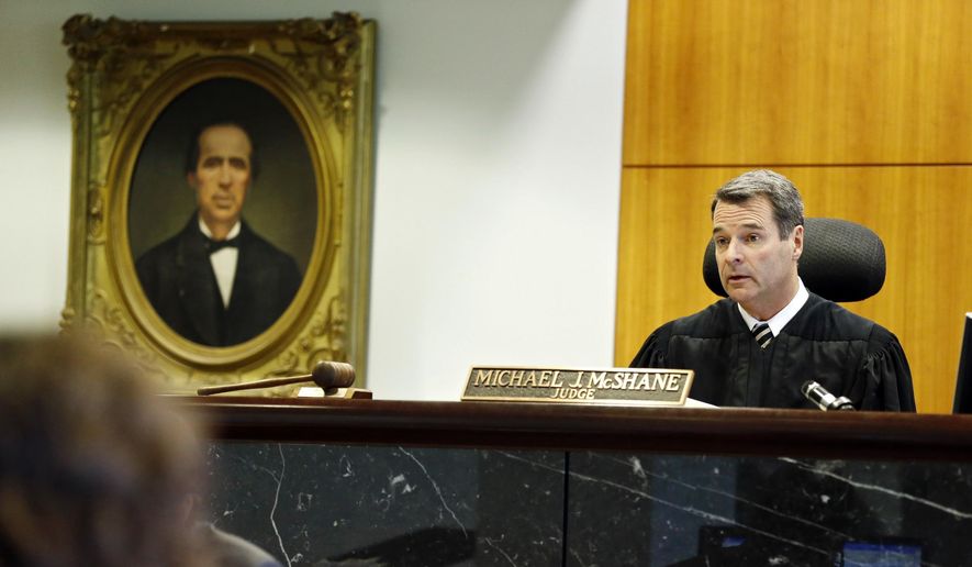 In this May 20, 2013, file photo, Judge Michael McShane presides over a case at the Multnomah County Courthouse in Portland, Ore. (AP Photo/The Oregonian, Thomas Boyd) ** FILE **