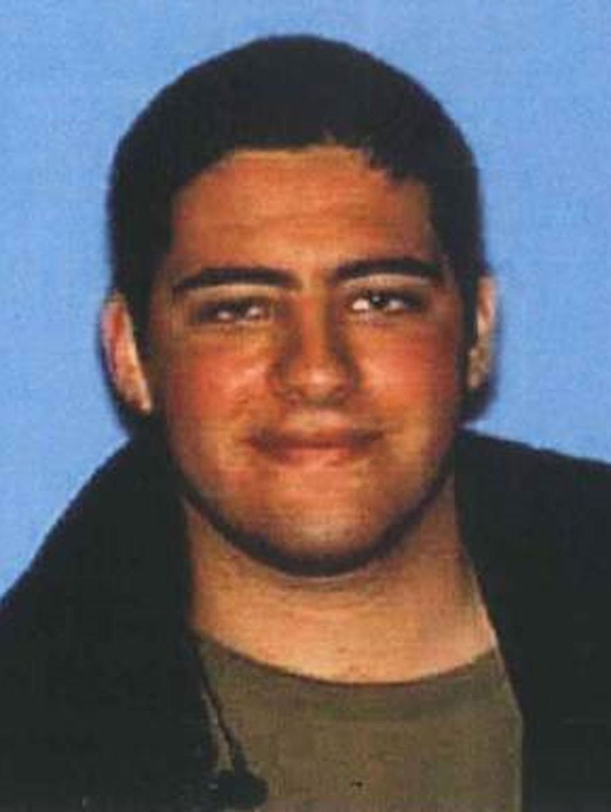 FILE - This undated file photo provided by the Santa Monica Police Department shows John Zawahri. Police identified Zawahri as the shooter that killed five people at Santa Monica College on June 7, 2013. Zawahri was fatally shot by officers in the college library in Santa Monica, Calif. (AP Photo/Santa Monica Police Department, File)