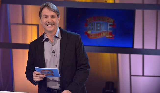 Fun and games: Jeff Foxworthy hosts &quot;The American Bible Challenge,&quot; a runaway hit for cable TV&#x27;s Game Show Network that is based on the Bible. (associated press)