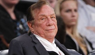 FILE - In this Dec. 19, 2011 file photo, Los Angeles Clippers owner Donald Sterling watches the Clippers play the Los Angeles Lakers during an NBA preseason basketball game in Los Angeles. Los Angeles Clippers owner Donald Sterling responded to the NBA&#x27;s attempt to oust him on Tuesday, May 27, 2014, arguing that there is no basis for stripping him of his team because his racist statements were illegally recorded &quot;during an inflamed lovers&#x27; quarrel in which he was clearly distraught.&quot;  (AP Photo/Danny Moloshok, File)