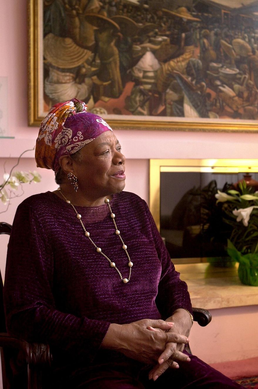 In this March 29, 2002 photo, Maya Angelou speaks at her home in Winston-Salem, N.C. Angelou, a Renaissance woman and cultural pioneer, has died, Wake Forest University said in a statement Wednesday, May 28, 2014. She was 86. (AP Photo/Winston-Salem Journal, David Rolfe)