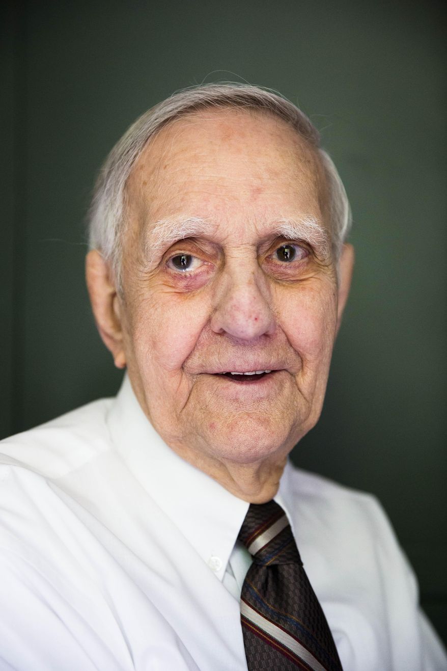 ADVANCE FOR USE SUNDAY, JUNE 1, 2014, AND THEREAFTER- In this May 27, 2014 photo, World War II veteran Richard “Bert” King, 89, poses for a portrait at his home in Ambler, Pa. King took part in the D-Day invasion on June 6, 1944. (AP Photo/Matt Rourke)