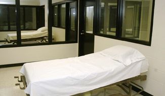 An execution chamber is shown in this file photo. On Dec. 10, 2019, the Missouri Supreme Court rejected an appeal from convicted murderer David Hosier. (AP Photo/James A. Finley, File) **FILE**