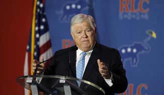 Former Mississippi Governor Haley Barbour addresses the Republican Leadership Conference in New Orleans, La., Friday, May 30, 2014. Midterm election campaigns are in full swing, but several thousand Republicans gathering in Louisiana look toward a bigger prize. (AP Photo/Bill Haber) 