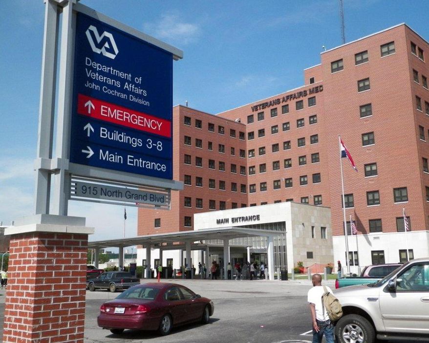 FILE - This May 29, 2014 file photo shows the St. Louis VA Medical Center. On Wednesday, June 4, 2014, Missouri Sens. Roy Blunt and Claire McCaskill say VA leaders need to be held accountable after reports that Veterans Affairs health care centers in four Midwestern states maintained secret, unauthorized waiting lists of veterans, some of whom waited for care for more than 90 days. (AP Photo/Jim Salter)