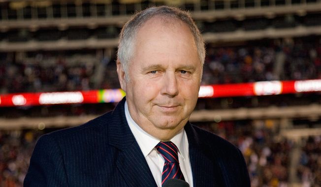 ESPN soccer play-by-play commentator Ian Darke in the booth prior to the Argentina vs. USA match on March 26, 2011 in East Rutherford, N.J. (ESPN photo)
