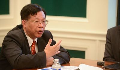 Dr. Chien-fu Lin, Associated Dean of the Institue for Advanced Studies in Humanities and Social Science at the National Taiwan University, during a Newsmaker interview witht the Washington Times. Lloyd Villas/The Washington Times
