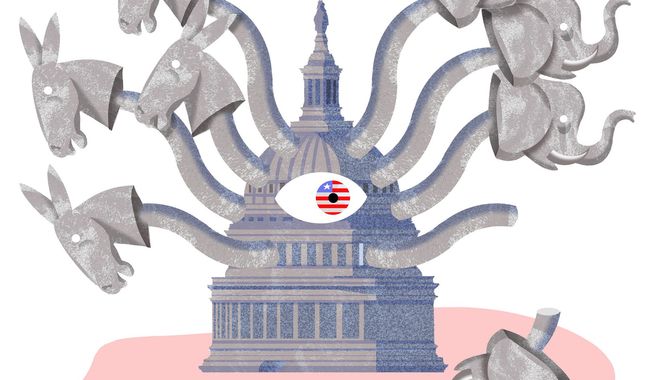 Illustration on the reasons behind Eric Cantor&#x27;s defeat by Alexander Hunter/ The Washington Times