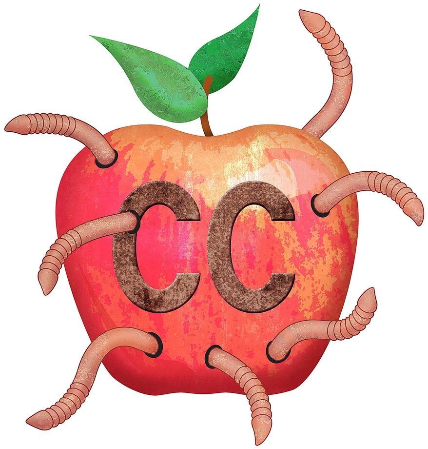 Wormy Apple Illustration by Greg Groesch/The Washington Times