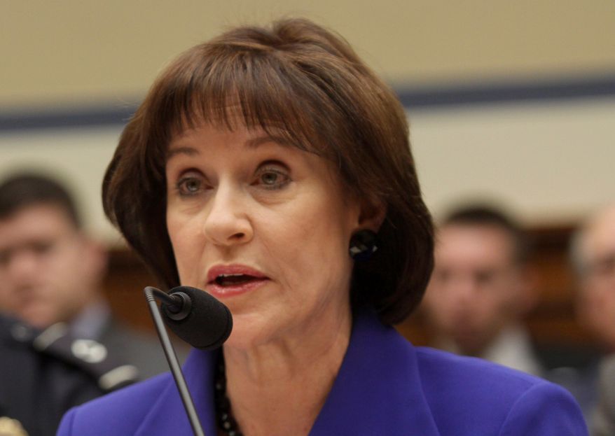 **FILE** Former Internal Revenue Service official Lois Lerner speaks on Capitol Hill in Washington on March 5, 2014. (Associated Press)