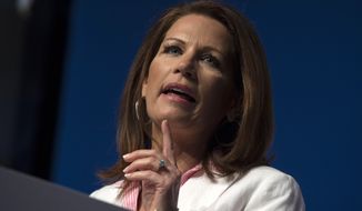 Rep. Michele Bachmann, R-Minn. speaks at Faith and Freedom Coalition&#39;s Road to Majority event in Washington, Friday, June 20, 2014. Organizers said more than 1,000 evangelical leaders were attending the conference, designed to mobilize religious conservative voters ahead of the upcoming midterm elections and the 2016 presidential contest. While polls suggest that social conservatives are losing their fight against gay marriage, Republican officials across the political spectrum concede that evangelical Christian voters continue to play a critical role in Republican politics.  (AP Photo/Molly Riley)