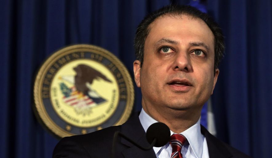 U.S. Attorney Preet Bharara issued a warning to law firms that they could be targets of hacking because they hold information that is valuable to criminals. (Associated Press/File)