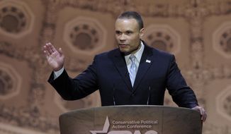 In this March 6, 2014, file photo, former Secret Service agent Dan Bongino speaks at the Conservative Political Action Committee annual conference in National Harbor, Md. (AP Photo/Susan Walsh, File)