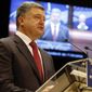 Ukrainian President Petro Poroshenko delivers his speech at the Parliamentary Assembly of the Council of Europe in Strasbourg, eastern France, Thursday June 26, 2014. (AP Photo/Christian Lutz)