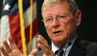 Sen. James M. Inhofe, Oklahoma Republican, said President Obama&#39;s liberal spending on green initiatives is at the expense of a robust and ready U.S. military. He is looking for ways to change that. (Associated Press)