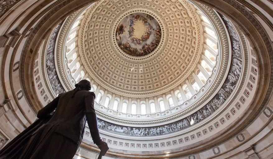 Bills in the Senate is still as a statue in the Capitol Rotunda, but Republicans hope to get things moving if they win control of the chamber in the midterm elections. Polls suggest they have a solid chance. (Associated Press)