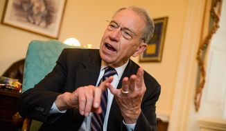 &quot;These whistleblowers never have the opportunity to make their case,&quot; said Sen. Chuck Grassley, Iowa Republican. &quot;It&#39;s stereotypical treatment of whistleblowers for the executive branch.&quot; (Andrew Harnik/The Washington Times)