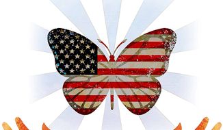 American Butterfly Freedom Illustration by Greg Groesch/The Washington Times