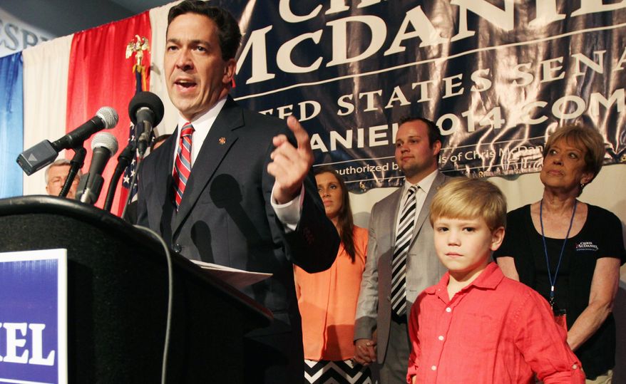 ** FILE ** State Sen. Chris McDaniel has yet to concede victory to Sen. Thad Cochran. His campaign says it wants to investigate "irregularities" in the primary race as it considers whether to pursue a legal challenge. (Associated Press)
