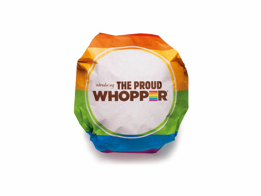 This undated image provided by Burger King shows the Proud Whopper. Once opened up, a message inside the wrapper states, "We are all the same inside." (Associated Press/Burger King)