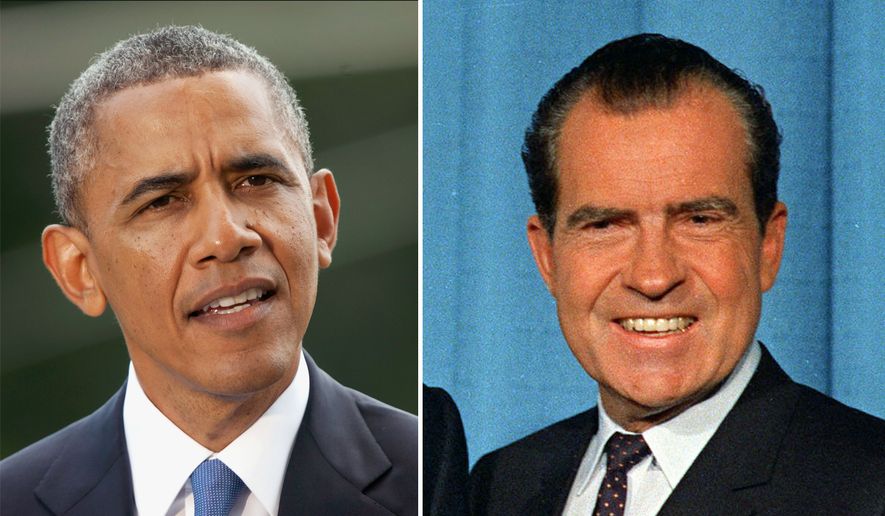 President Obama and former President Nixon. AP Photo