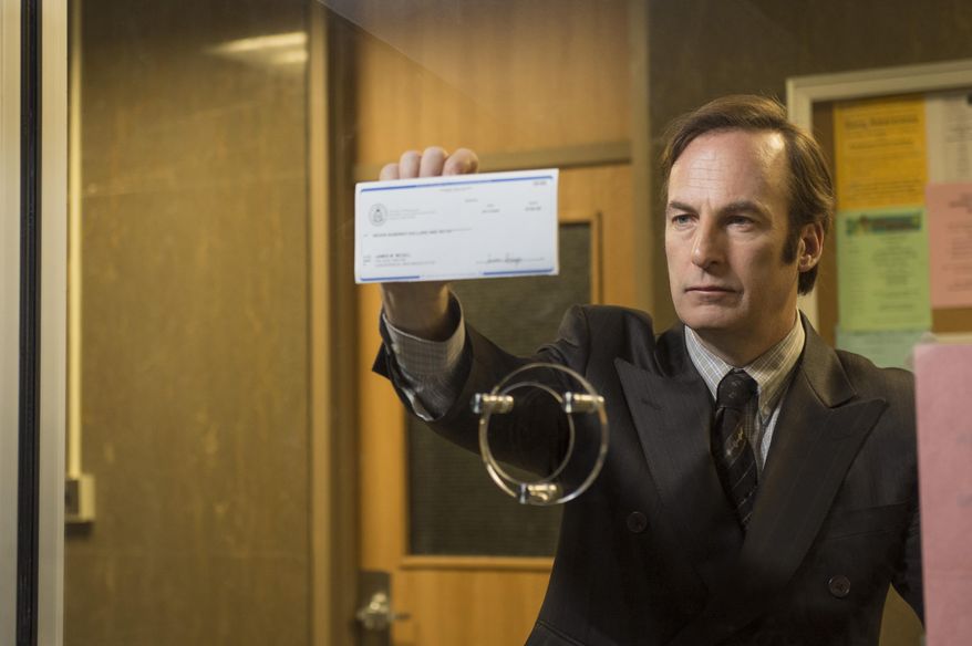 This photo released by AMC shows Bob Odenkirk as Saul Goodman in a scene from "Better Call Saul," slated to premiere in February. (AP Photo/AMC, Ursula Coyote)