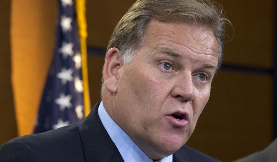 House Intelligence Committee Chairman Mike Rogers, Michigan Republican, speaks during a news conference on Capitol Hill in Washington on June 6, 2013. (Associated Press) **FILE** 