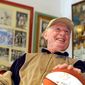 FILE - In this March 21, 2001, file photo, Red Klotz, 80, owner of full-time Globetrotters&#39; opponent the New York Nationals, smiles inside his office at his home in Margate, N.J. The basketball barnstormer who owned the Washington Generals and other teams that lost thousands of games to the Harlem Globetrotters died Monday, July 14, 2014. Louis &quot;Red&quot; Klotz was 93. (AP Photo/Chris Polk, File)