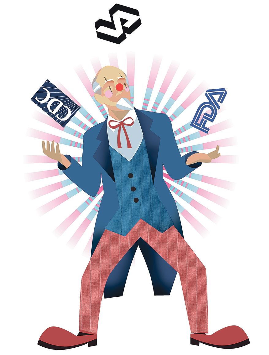 Illustration on government incompetence by Linas Garsys/ The Washington Times