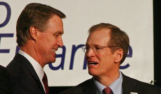 Georgia businessman David Perdue (left) faces off against Rep. Jack Kingston, Georgia Republican, in Tuesday&#39;s Republican primary runoff in Georgia to see who will take on Democrat Michelle Nunn in December in a battle for retiring Republican Sen. Saxby Chambliss&#39; hotly contested seat. (Associated press)