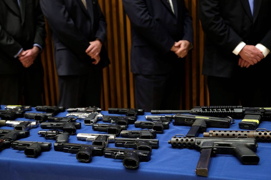 House Republicans have introduced a bill that would require the Bureau of Alcohol Tobacco, Firearms and Explosives to eliminate any firearms transactions maintained in their records. (Associated Press photographs)