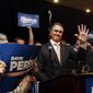 David Perdue waves to supporters after declaring victory in the Republican primary runoff for nomination to the U.S. Senate from Georgia, at his election-night party in Atlanta, Tuesday, July 22, 2014. Perdue defeated Rep. Jack Kingston. (AP Photo)