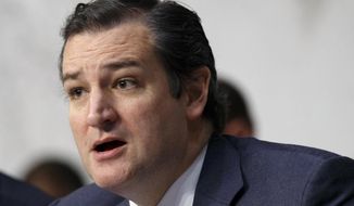 ** FILE ** This April 30, 2014, file photo shows Sen. Ted Cruz, R-Texas speaking on Capitol Hill in Washington. (AP Photo, J. Scott Applewhite, File)