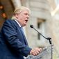 Donald J. Trump speaks before participating in a groundbreaking ceremony for the Trump International Hotel, a $200 million redevelopment of the iconic Old Post Office building on Pennsylvania Ave., Washington, D.C., Wednesday, July 23, 2014. (Andrew Harnik/The Washington Times)