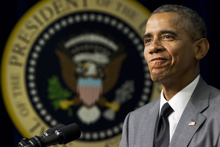 President Barack Obama mentions actions in Congress before signing the "Fair Pay and Safe Workplace" executive order, requiring prospective federal contractors to disclose labor law violations, Thursday, July 31, 2014, in the South Court Auditorium of the Eisenhower Executive Office Building on the White House complex in Washington. (AP Photo/Jacquelyn Martin)