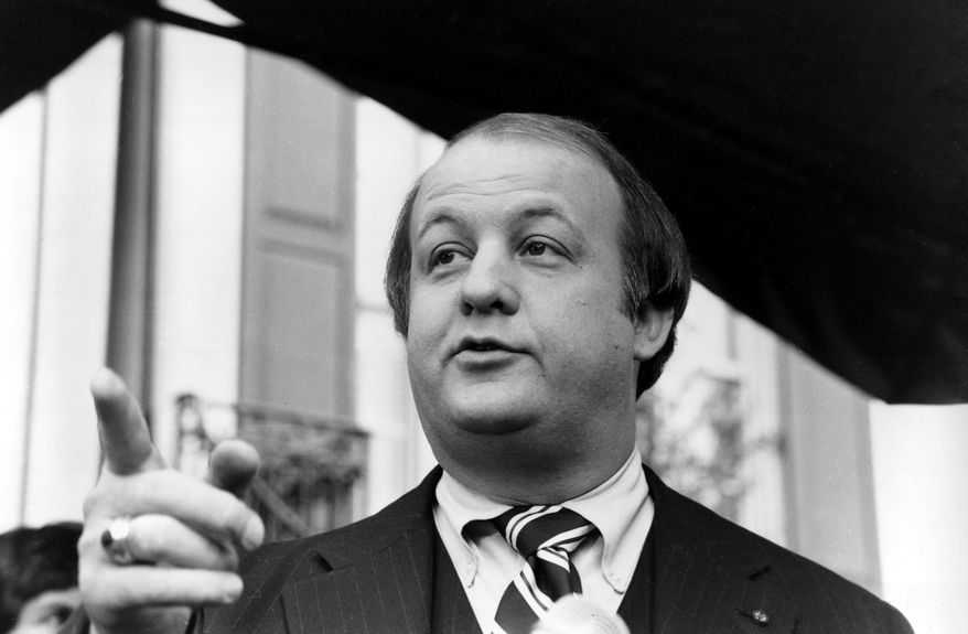 James Brady, selected by president-elect Ronald Reagan to become his press secretary, talks to reporters after the announcement was made in Washington, D.C., Tuesday, Jan. 6, 1981.  (AP Photo)