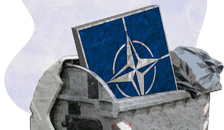 NATO irrelevance Illustration by Greg Groesch/The Washington Times