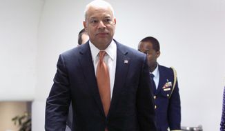Homeland Security Secretary Jeh Johnson said his concern over foreign terrorist groups is whether or not they are sharing personnel, intelligence and resources. (associated press)