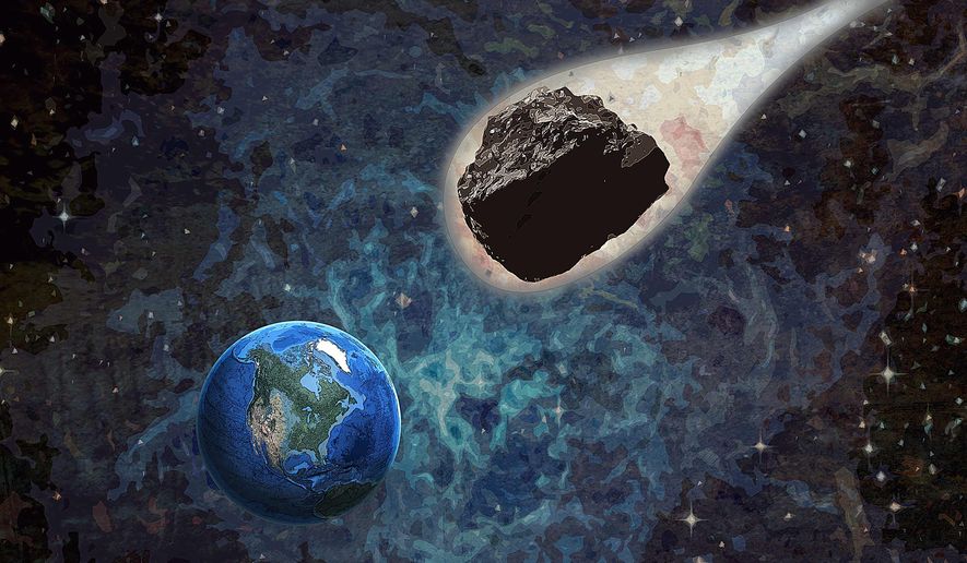 Coal Asteroid Attacks Earth Illustration by Greg Groesch/The Washington Times