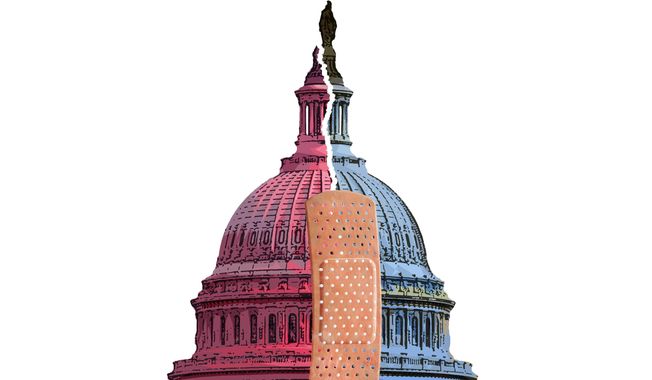 Capitol Bandaid Illustration by Greg Groesch/The Washington Times