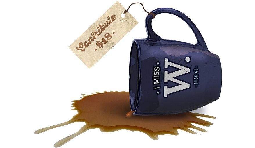 George W. Bush Coffee Mug Illustration by Greg Groesch/The Washington Times