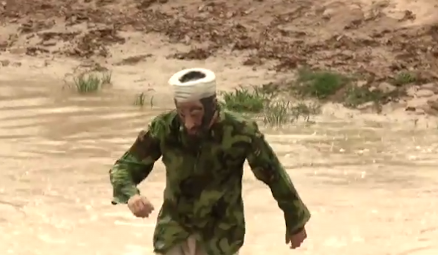 Investigative filmmaker James O&#39;Keefe donned an Osama bin Laden mask and sneaked across the Rio Grande in his new media stunt meant to expose the vulnerabilities of the U.S.-Mexico border. (YouTube)