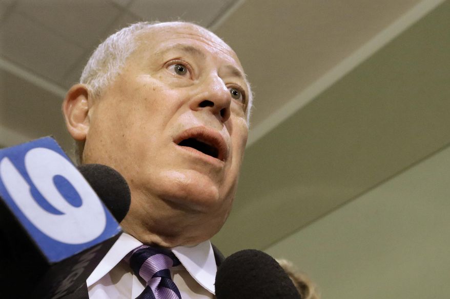 Illinois Gov. Pat Quinn speaks to reporters at the Illinois Democratic County Chairmen's Association's annual state fair Governor's Day brunch on Wednesday, Aug. 13, 2014, in Springfield, Ill. (AP Photo/Seth Perlman)