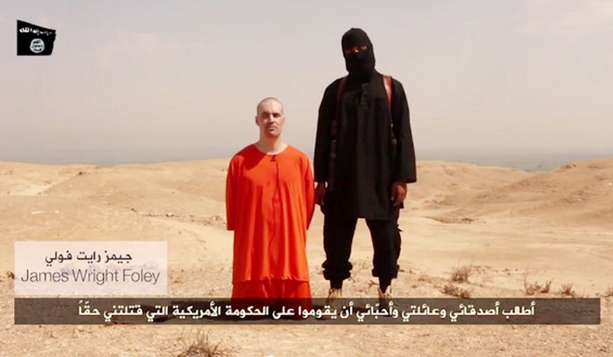 ** FILE ** A video posted by Islamic State terrorists showed the beheading of American photojournalist James Foley. Image via Youtube