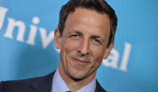 Seth Meyers appears at the NBC 2014 Summer TCA held at the Beverly Hotel in Beverly Hills, California, July 13, 2014. (Photo by Richard Shotwell/Invision/AP) ** FILE **