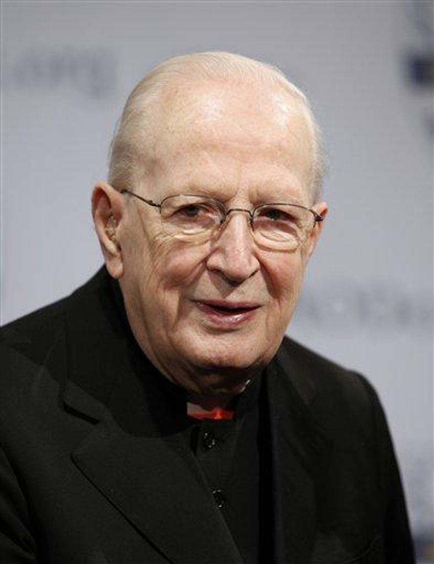 FILE - In this Jan. 5, 2009 file photo, Cardinal Edmund Szoka poses for a photo, in Detroit. Szoka, the former governor of Vatican City and the head of the Detroit archdiocese, died of natural causes Wednesday, Aug. 20, 2014, at Providence Park Hospital in Novi, Mich., according to the Archdiocese of Detroit. He was 86. (AP Photo/Paul Sancya, File)