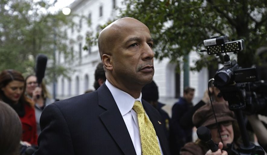 Former New Orleans Mayor Ray Nagin was sentenced to 10 years in prison in July 2014 for bribery, money laundering, fraud and tax violations stemming from his two terms as New Orleans&#39; mayor from 2002-2010. (Associated Press) ** FILE **
