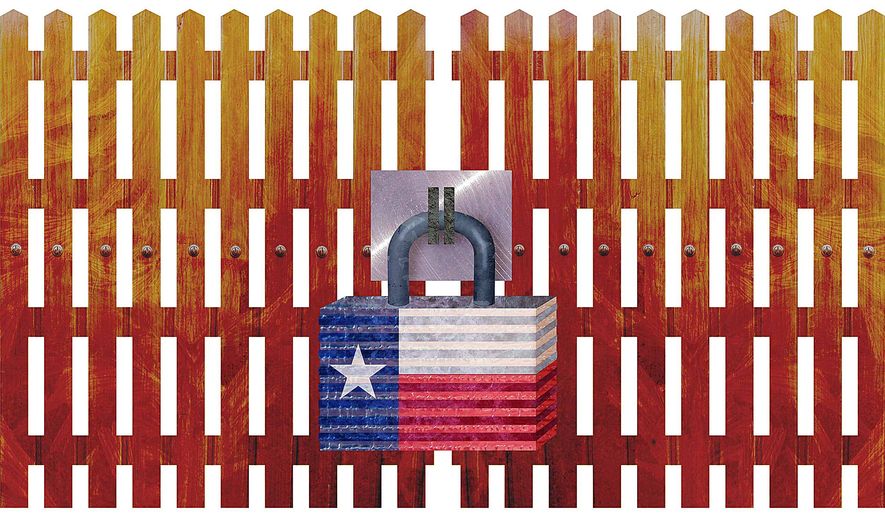 Secure Texas Borders Illustration by Greg Groesch/The Washington Times